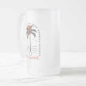 Tropische Palm Beach Vibes Zomer Zon Retro Matglas Bierpul (Voorkant links)