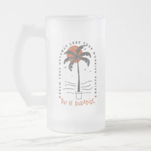 Tropische Palm Beach Vibes Zomer Zon Retro Matglas Bierpul