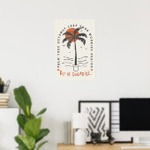 Tropische Palm Beach Vibes Zomer Zon Retro Poster (Thuiskantoor)