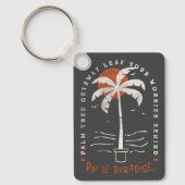 Tropische Palm Beach Vibes Zomer Zon Retro Sleutelhanger (Voorkant)