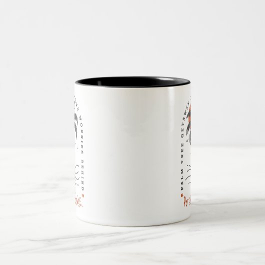 Tropische Palm Beach Vibes Zomer Zon Retro Tweekleurige Koffiemok (Center)