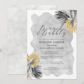 Tropische palm Black White Gold Brunch Bubble Kaart (Voorkant / Achterkant)