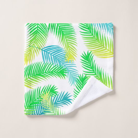 Tropische Palm Bladeren Badhanddoek Set – Modern G Bad Handdoek (Wasdoekje)