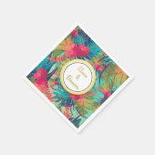 Tropische Palm Bladeren Zomer Trouwpapier Servet (Hoek)