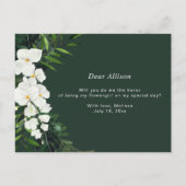 tropische palm bloem zal jij mijn bloemenmeisje zi uitnodiging briefkaart (Achterkant)