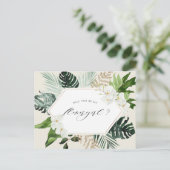 tropische palm bloem zal jij mijn bloemenmeisje zi uitnodiging briefkaart (Staand voorkant)