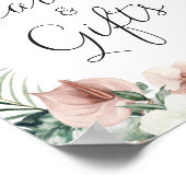 Tropische Palm Bloesem Bruiloft Kaarten en Geschen Poster (Hoek)