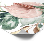 Tropische Palm Bloesem Bruiloft Welkomstbord Poster (Hoek)