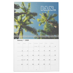 Tropische palm Blue Sky Retro Summer Vibe Kalender
