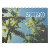 Tropische palm Blue Sky Retro Summer Vibe Kalender (Hoes)
