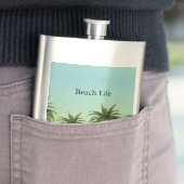 Tropische Palm Bomen Zomer Zonsondergang Eiland Cu Flacon (Voorbeeld)