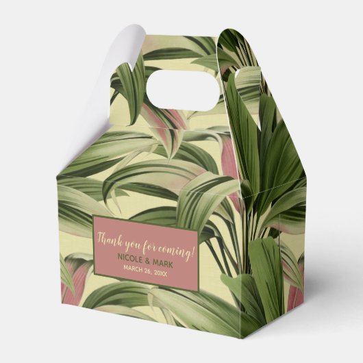  tropische palm Botanische Waterverf Cream Bedankdoosjes (Voorkant Zijde)