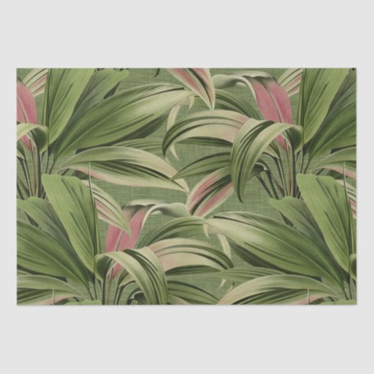  tropische palm Botanische Waterverf Groen Tissuepapier (Voorkant)