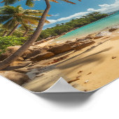 Tropische palm boven het water poster (Hoek)