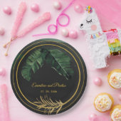 Tropische Palm bruiloft 9 inch diner Papieren Bordje (Feest)