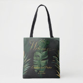 Tropische Palm bruiloft welkom gast cadeau Tote Bag (Voorkant)