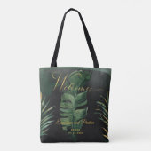 Tropische Palm bruiloft welkom gast cadeau Tote Bag (Achterkant)