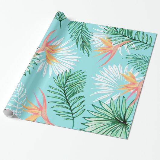 Tropische palm cadeaupapier (Uitgerold)