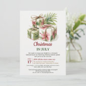 Tropische Palm Cadeaus Luau Kerst in juli Feest Kaart (Staand voorkant)