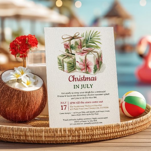 Tropische Palm Cadeaus Luau Kerst in juli Feest Kaart