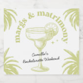 Tropische Palm Cocktail Bachelorette Weekend Likeurfles Etiket (Enkel label)