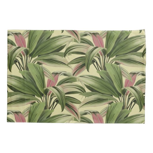 Tropische palm crème kussensloop (Achterkant-Links)