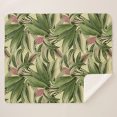 Tropische palm crème sherpa deken (Voorkant (horizontaal))