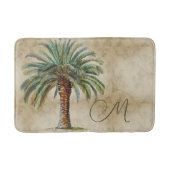 Tropische Palm Date Tree Monogram Badmat (Voorkant)