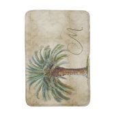 Tropische Palm Date Tree Monogram Badmat (Voorkant Verticaal)