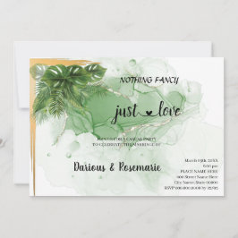 Tropische Palm Eenvoudigweg Liefde Trouwen Zonder  Kaart