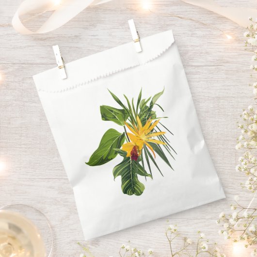 Tropische palm en bloemen samenstelling. bedankzakje (Geknipt)