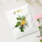 Tropische palm en bloemen samenstelling. bedankzakje (Gezegeld)