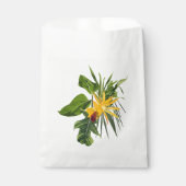 Tropische palm en bloemen samenstelling. bedankzakje (Voorkant)