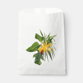 Tropische palm en bloemen samenstelling. bedankzakje