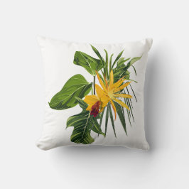 Tropische palm en bloemen samenstelling. kussen