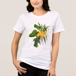 Tropische palm en bloemen samenstelling. Tri-Blend shirt