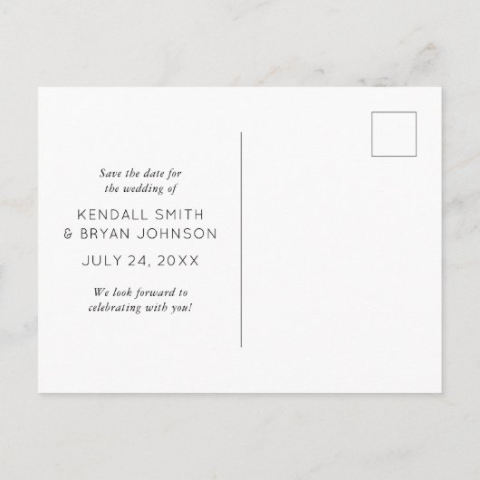 Tropische palm en groen krans Save the Date Aankondigingskaart (Achterkant)