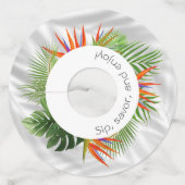 Tropische Palm en Leaf wijnglas Labels met Vibran (Voorkant)