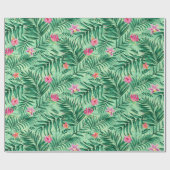 Tropische palm en monstera-bladeren & exotische bl cadeaupapier (Vlak)