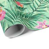 Tropische palm en monstera-bladeren & exotische bl cadeaupapier (Rol Hoek)