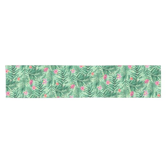 Tropische palm en monstera-bladeren & exotische bl korte tafelloper (Horizontaal)