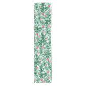 Tropische palm en monstera-bladeren & exotische bl korte tafelloper (Voorkant)