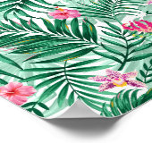 Tropische palm en monstera-bladeren & exotische bl poster (Hoek)