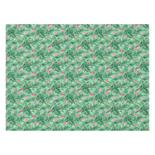 Tropische palm en monstera-bladeren & exotische bl tafelkleed (Voorkant (Horizontaal))