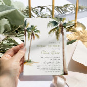 Tropische Palm en strand bruids douche uitnodiging