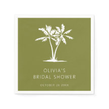 Tropische palm- en strand bruidsshower servetten