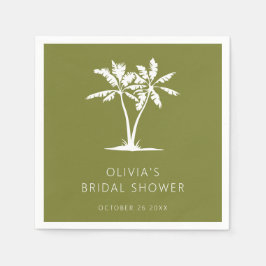 Tropische palm- en strand bruidsshower servetten