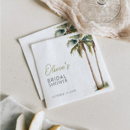 Tropische Palm En Strand Bruiloft Borrelservetten Servet