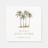 Tropische palm- en strandbruidsfeest servetten (Voorkant)