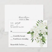 Tropische palm en witte flora op maaltijd RSVP 2 (Voorkant / Achterkant)